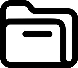 Poster - Black outline icon of a file folder with rounded corners showcasing a minimalistic design