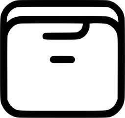 Poster - Outline of a folder or file icon featuring rounded corners and two horizontal lines