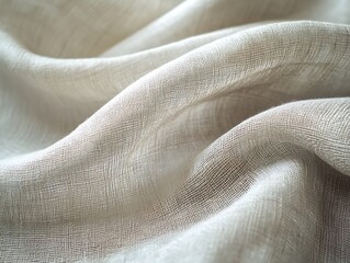 Poster - Delicate folds of textured fabric create an abstract, flowing composition