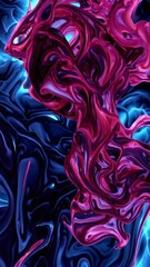 Poster - Abstract colorful fluid patterns with vibrant pink and blue swirls  