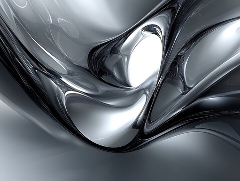 Abstract metallic flow with polished reflections and modern sleek design