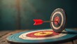 © Vadym - Red arrow hits bullseye target. Concept business success, marketing, advertising. Goal achievement, precision, accuracy in work, effective solution, aiming at business goal. Focus on target, hitting