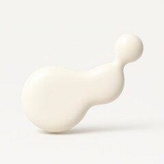 Poster - Abstract Cream Blob Shape on White Background