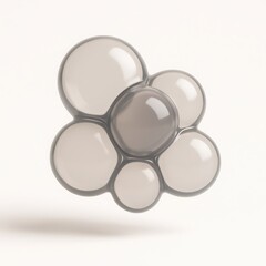 Poster - Abstract Grey Flower 3D Render