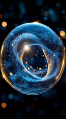 Poster - Orbital luminescence, a swirling galaxy enclosed in a sphere of cosmic energy