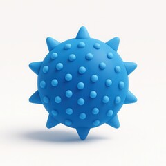 Poster - Blue Spiky Textured Ball on White Background
