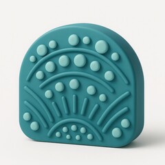 Poster - Teal Abstract Geometric Pattern 3D Render