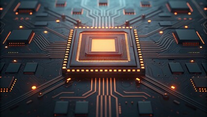 Aufkleber - Detailed Image of Circuit Board Featuring Broken Chip and Traces