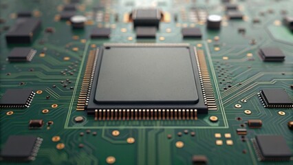 Poster - Detailed Close-up of Dismantled PCB with Missing Components Standard V2