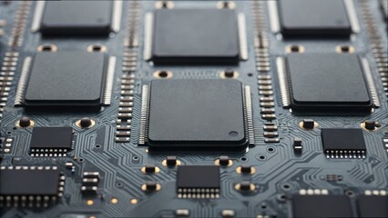 Aufkleber - Detailed Close-Up of High-End Circuit Board with Missing Chips