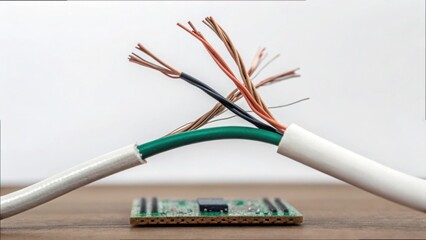 Poster - Close-up View of Wires Leading to Disconnect on Circuit Board