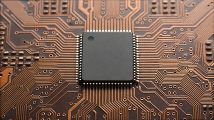 Poster - Detailed Close-up of Engraved Circuit Board with Unique Pattern