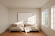 © Davide Illini/Stocksy - Minimalist sunlit living space with cozy sofa