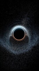 Wall Mural - vertical video supermassive black hole, a black hole or wormhole into another galaxy in another univ