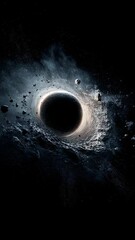 Wall Mural - vertical video supermassive black hole, a black hole or wormhole into another galaxy in another univ