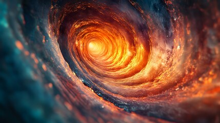 Poster - Fiery vortex of cosmic energy, swirling nebula and celestial gateway of time