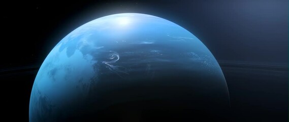 Wall Mural - anamorphic video planet neptune, solar system in space