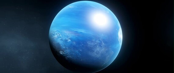 Wall Mural - anamorphic video planet neptune, solar system in space