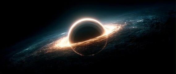 Wall Mural - anamorphic video supermassive black hole, a black hole or wormhole into another galaxy in another un