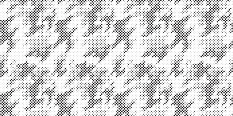 Poster - Abstract halftone seamless camouflage pattern. Repeating digital dotted hexagonal camo military texture background. Abstract modern fabric textile ornament. Vector illustration.