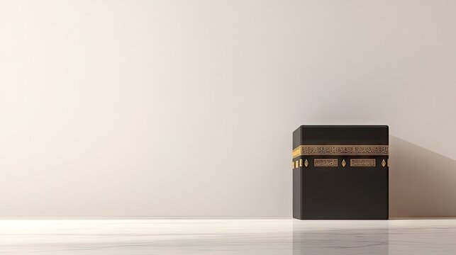 Empty room setting with a dark islamic shrine.