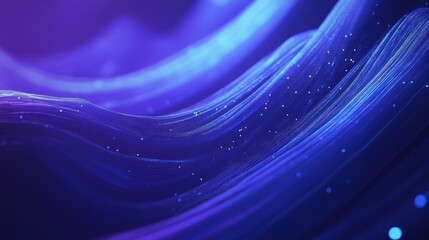 Poster - Abstract design with vibrant purple-blue waves and specks.