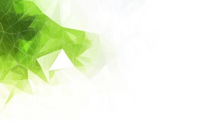 Poster - Abstract geometric shapes in soft lime green and white.