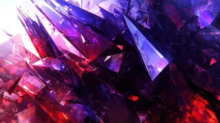 Poster - Abstract multicolored crystal structure design.