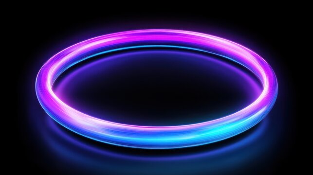 Abstract glowing circular frame against a dark background.