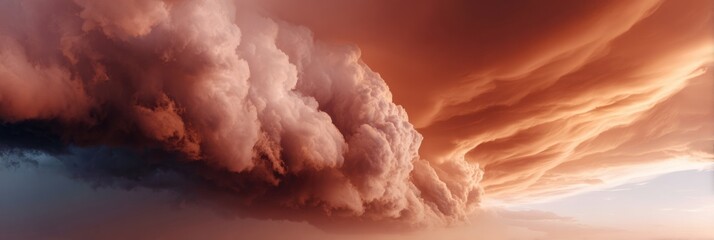 Aufkleber - Dramatic swirling storm clouds with textured formations and fiery sky hues, symbolizing natural power and climate awareness for environmental and weather services