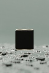 Aufkleber - Quantum Microchip Processor with Elevated Design on Circuit Board for Semiconductor Industry Marketing and Next-Generation Technology Innovation