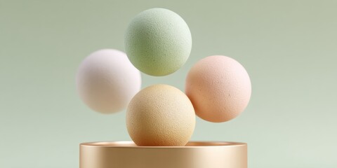 Poster - Serene Soft Sphere Minimalism Pastel Exploring Zen Aesthetic, Calm Digital Design for Modern Wellness and Creative Branding Concepts