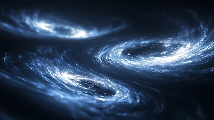 Poster - Abstract luminous swirls against dark background evoking cosmic energy