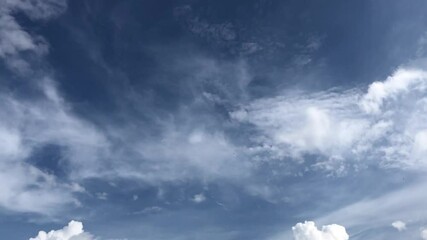 Wall Mural - video of a very bright blue sky and very white clouds