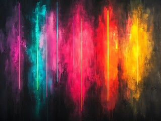 Poster - Prismatic Luminescence: An abstract display of light and color harmony