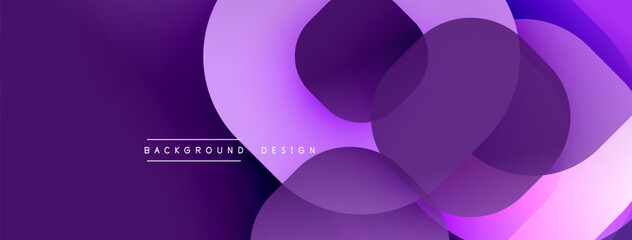 Poster - Purple abstract background. Overlapping shapes create dynamic visual effect. Modern design suitable for banners, headers.