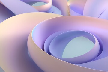 Aufkleber - Pastel smooth geometric shapes elegant design