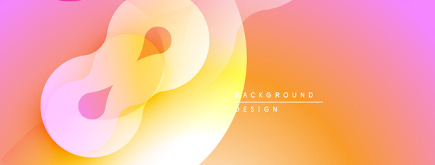 Aufkleber - Abstract fluid shapes, warm color palette. Soft gradients create dynamic visual flow, modern design element.