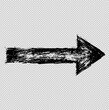 © Thisisanuar - Minimal black ink arrow pointing right, hand-drawn with clean lines on white paper. Simple concept for direction, focus, or UI icons. No background elements. Elegant and clear design.