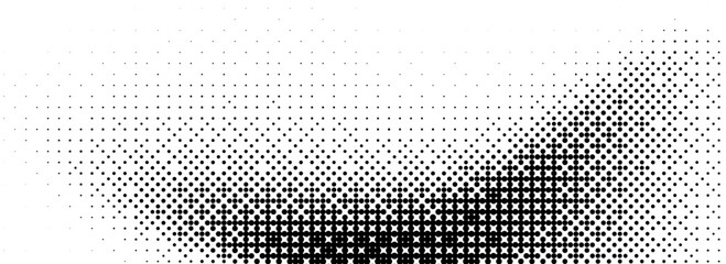 Poster - Pixel bitmap texture. Black dither pattern wallpaper. Abstract glitch gradient pattern. 8 bit video game background. Wide raster screen backdrop. Vector halftone pixelated overlay cover