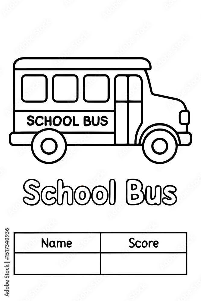 Color Bus Worksheet Printable School Bus Coloring Page for Kids Fun Educational Activity ...