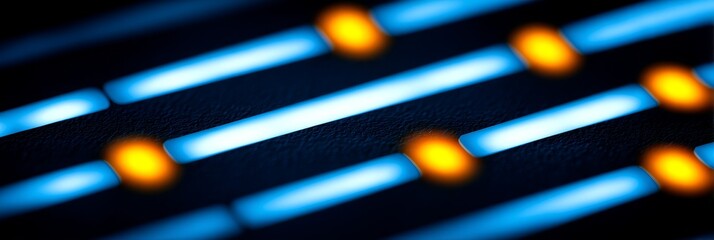 Poster - abstract blue and orange light pattern - close-up abstract of intersecting blue and orange lights, c