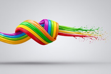 Aufkleber - Rainbow Liquid Swirls and Splashes - Abstract symbolizing creativity, energy, vibrancy, flow, and connection. Multicolored liquid forms create a dynamic composition