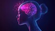 © Eduardo - Side profile view of a digital representation of a person's head and brain.