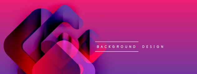 Aufkleber - Vibrant abstract shapes overlap, creating dynamic pink purple gradient. Modern design element for backgrounds, presentations.