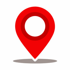 Fototapete - Red location sign on white background