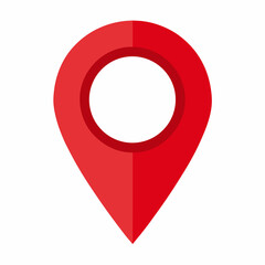 Fototapete - Red location sign on white background