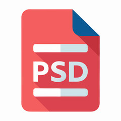Fototapete - Use it in all your designs. Filename extension icon PSD Photoshop Document in flat style. Quick and easy recolorable shape. Vector illustration, a graphic element on white background.