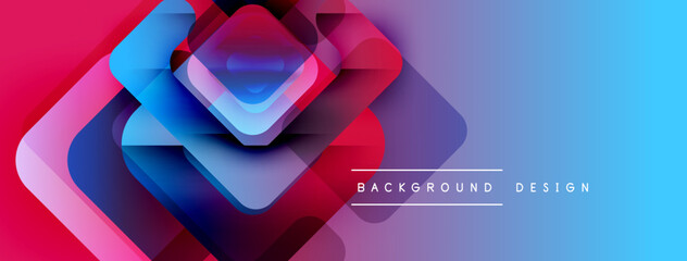 Aufkleber - Abstract geometric shapes, vibrant colors blend. Gradient transitions create dynamic visual effect. Modern design elements present sleek composition.