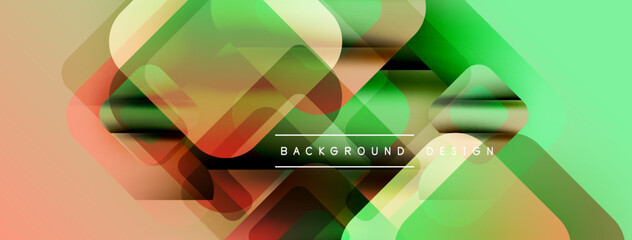 Aufkleber - Abstract geometric shapes overlap. Colors blendgreen, orange, red. Modern design element for backgrounds, presentations.